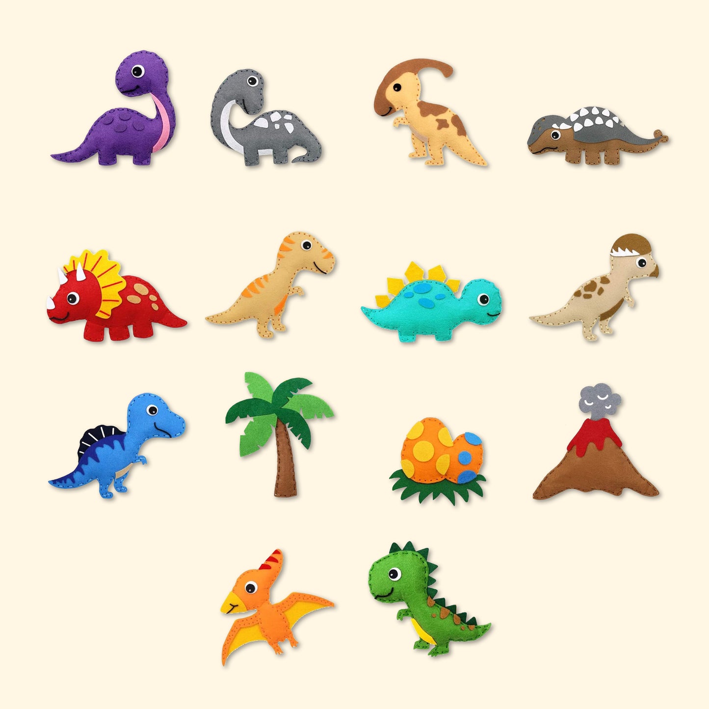 DIY-Nähset: Dino-Abenteuer (14 teilig)