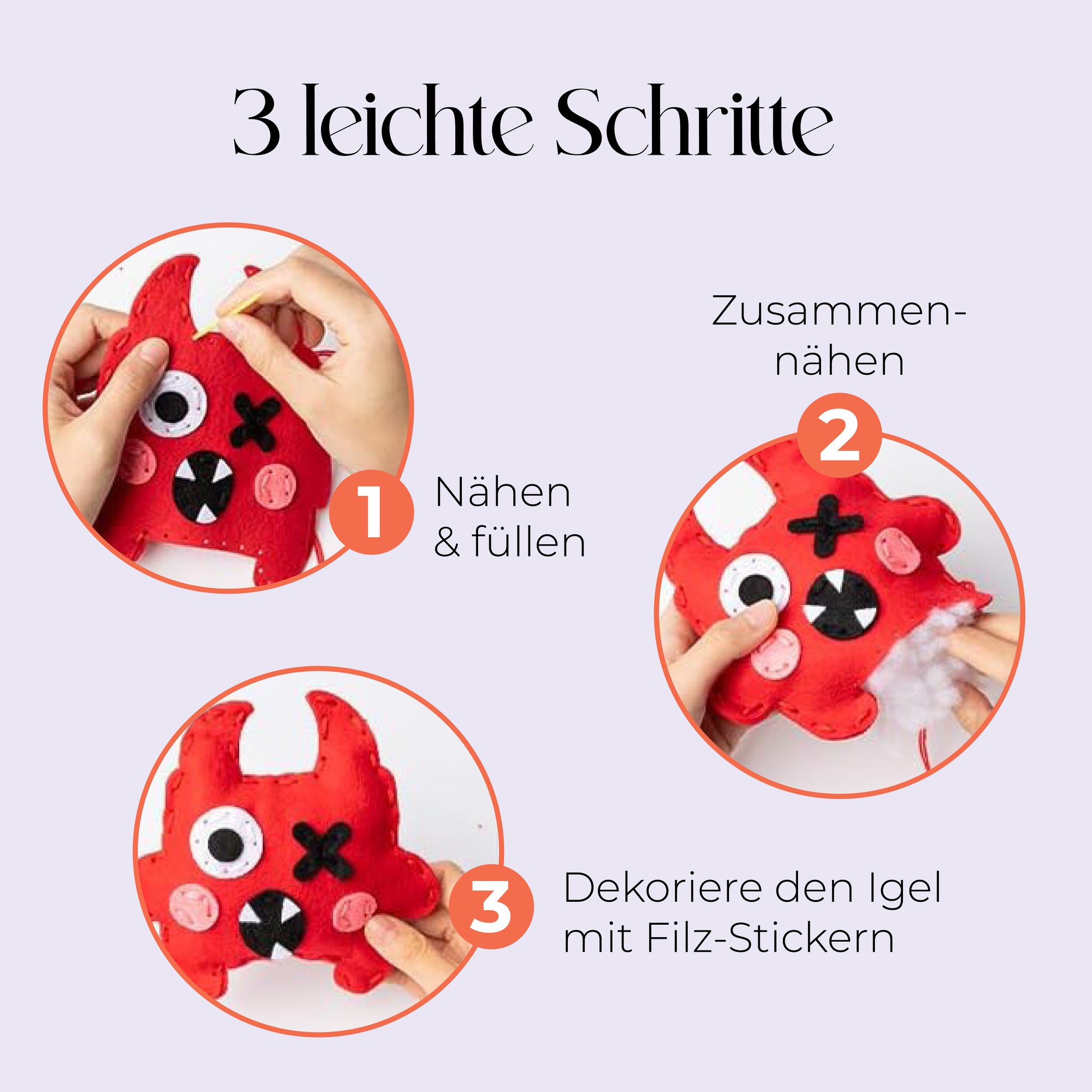 DIY-Naehset: Monster-Spass Schritte